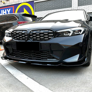 Front Lip Splitter For Bmw 3 Series G20 Lci M Sport 320i 325i 2023+ Piano Black Carbon Fiber Texture <b>Abs</b> Material - Product Image 3