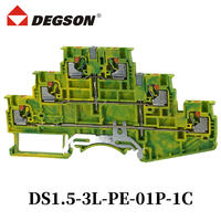 1 pièce DEGSON DS1.5-3L-01P-11-00AH Borniers sur rail DIN 500V 15A Multi-niveaux 0,14-1,5 mm de section transversale Bornier PHOENIX