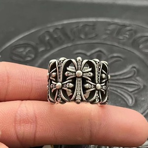 Wholesale <b>Cross</b> Vintage Punk Hip Hop Retro Style Zircon Rhinestone Eternity Band <b>Ring</b> Gothic Unisex Wedding 925 <b>Silver</b> Chrome - Product Image 1
