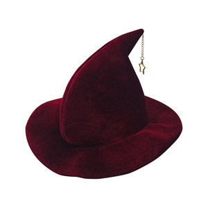 Chapeau de sorcière Luling Yaoyao, taille unique, velours rouge, bleu, noir, étoile, accessoire de costume pour fête d'Halloween, cosplay, jeu de rôle - Product Image 3