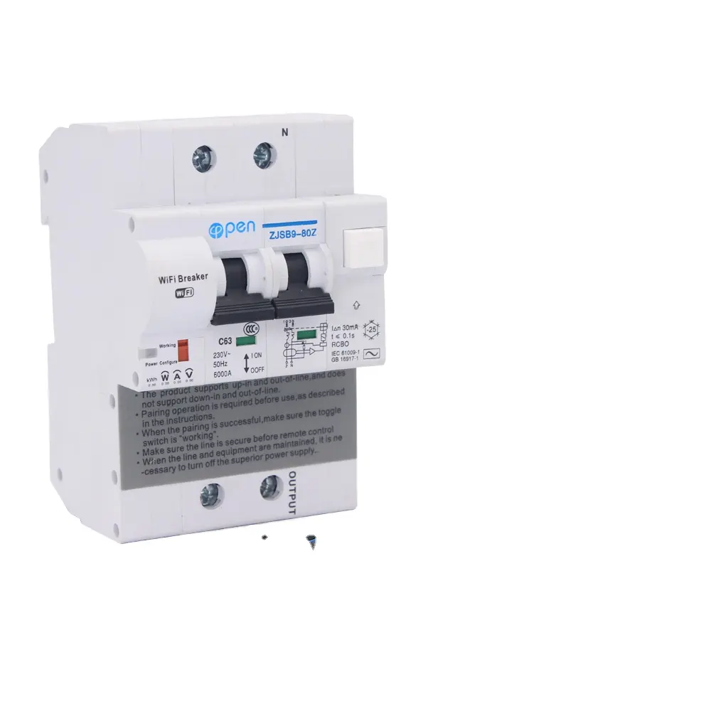 2P wifi series smart intelligent leakage circuit breaker with electrical shock protection