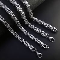 Collier chaîne en acier inoxydable 5/6/7/8/10 mm, style Hip Hop, maillons vélo, chaîne byzantine, colliers de roi et d'empereur