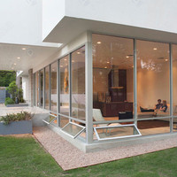 Porte de patio en aluminium Prima, cadre épais de 55 à 65 mm, double vitrage trempé, porte d'entrée en aluminium