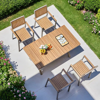 Ensemble de meubles de patio imperméables modernes pour restaurant et salon de jardin - Ensemble de table et de chaises écologiques et durables