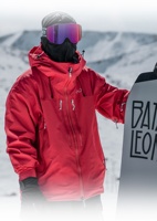 Veste de ski pour homme rouge 3L imperméable coupe-vent résistante à l'abrasion, veste de ski entièrement thermocollée, combinaison de snowboard surdimensionnée