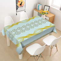 Nappe en PVC imprimée avec des lignes dorées, plusieurs couleurs au choix, résistante aux taches, pour la maison