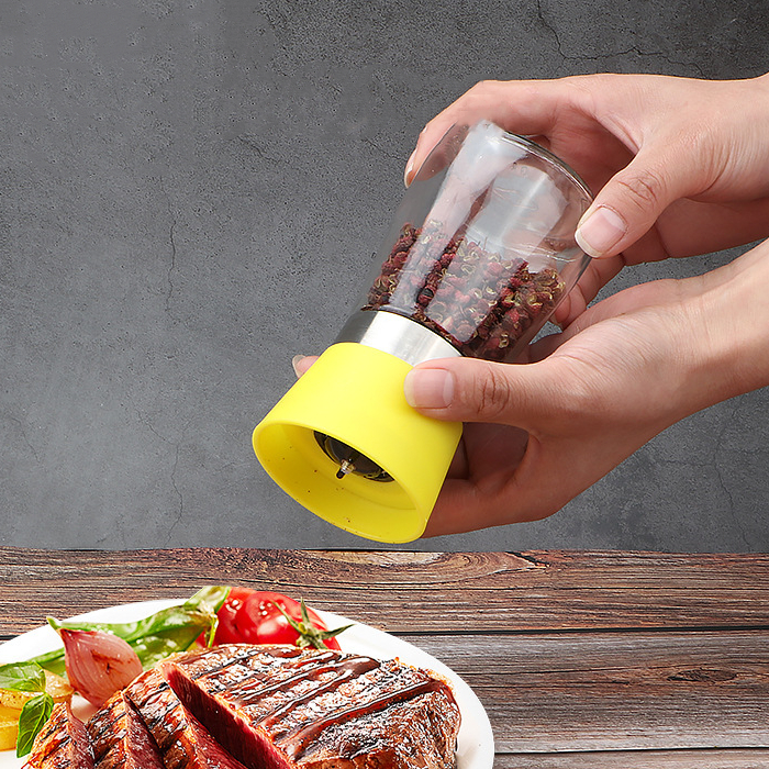 Пластиковая мельница для соли и перца из нержавеющей стали, мельница, бутылка, банка для специй, стеклянная Ручная Мельница