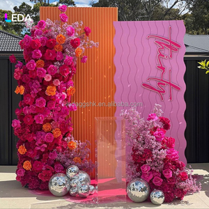 ซุ้มแต่งงานอะคริลิคสีชมพูแบบเรียบง่าย LEDA รุ่นใหม่ พร้อมฉากหลัง PVC สำหรับงานแต่งงานและงานอีเว้นท์ - Product Image 4
