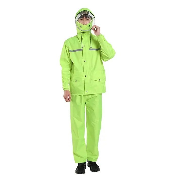 Tianwang Hi Vis Reflective Rain Suit for Adults Unisex Rain Jacket and Pants Suit Waterproof Men's Motorcycle Rain Gear
