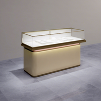 Vitrine de présentation de bijoux moderne de luxe en métal et verre, sans dossier, avec éclairage LED, ensemble d'accessoires complet, peinture imperméable YIZHAN