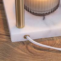 Lampe chauffe-cire électrique pour bougies en pot, avec abat-jour métallique à intensité variable, en marbre blanc, pour chambre à coucher