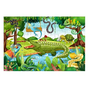 PK006 puzzle di animali selvatici animali rettili animali coccodrillo puzzle di serpente per bambini in età prescolare apprendimento giocattoli educativi regalo