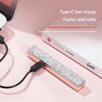 Briquet rechargeable décoré de strass - Briquet électrique fin à fil de tungstène, briquet diamanté pour femmes et cadeaux