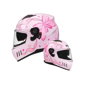 Nuevo casco de motocicleta de cara completa con gafas de colores Visor doble Material ABS Compatible con Bluetooth