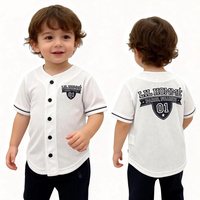 Camisas de Béisbol Blancas Personalizadas con Bordado para Niños, Camisetas de Softbol para Niños con Logotipo Bordado