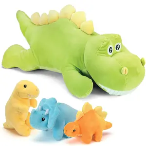 2024 Hot Sale Dinosaur Baby Little Dragon Plush Toy The Big Dragon With Zipper Pouch Interactive Educational Toys Fro Boys