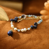 Bracelet de luxe polyvalent avec pendentif perle noire, agate et jade, idéal pour diverses occasions quotidiennes