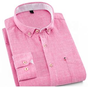 Accetta <span class=keywords><strong>camicia</strong></span> da <span class=keywords><strong>uomo</strong></span> personalizzata vestibilità regolare manica lunga respiro sottile camicie causali in cotone e <span class=keywords><strong>lino</strong></span> per <span class=keywords><strong>uomo</strong></span> - Product Image 5