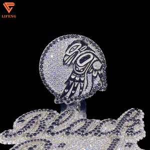 Collar con Nombre Personalizado de Plata de Ley 925 con Incrustaciones de Diamantes Negros <span class=keywords><strong>Moissanite</strong></span> VVS para Hombre, Estilo Hip Hop, Regalo con Baño de Rodio - Product Image 4