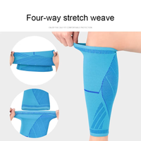 Chaussettes de football tricotées sur mesure de haute qualité sans pied avec manchons de compression pour mollets et protège-jambes de football