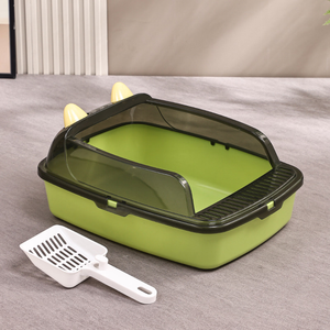 <span class=keywords><strong>Bac</strong></span> à litière semi-fermé en <span class=keywords><strong>plastique</strong></span> grande capacité anti-éclaboussures pour chat - Product Image 3