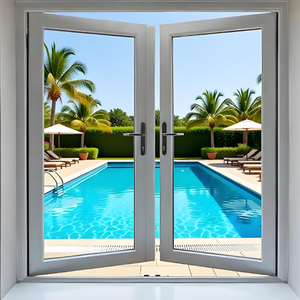 Porta d'Ingresso in Alluminio con Doppio o Triplo Vetro, Design Moderno, Porte Francesi a Battente in Alluminio - Product Image 5