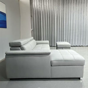 Ensemble de canapé d'angle en forme de L moderne Revêtement en cuir PU Canapé durable Meubles de salon écologiques en vente - Product Image 5