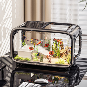 Acuario de Plástico de Lujo Ligero, Cuidadosamente Seleccionado, para Uso Doméstico, con Tapa Transparente de Alta Gama, para Sala de Estar o Entrada, Tanque Ecológico - Product Image 4
