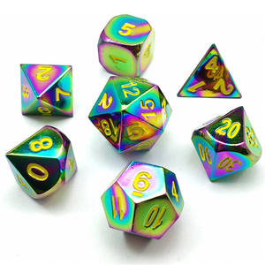 Lot de dés de jeu de rôle en métal multi-faces, motif nacré, dés numérotés sculptés, forme polyédrique D6 pour jeux de société - Product Image 2