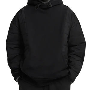 2025 hombres 100% algodón lana pesada calidad de lujo de gran tamaño Hip Hop personalizado pulóver Sudadera con capucha para hombres - Product Image 1