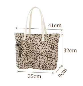 Customized recyclable shopping <b>bag</b> with ribbed webbing, custom printed cherry pattern, <b>foldable</b> - Product Image 1