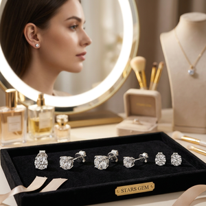 Bijoux IGI certifiés, couleur blanche DE, bijoux de fiançailles classiques pour femmes, boucles d'oreilles en or blanc 10 carats, diamants de laboratoire 0,5 ct - Product Image 2