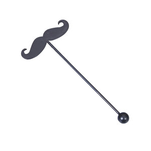 Agitador de cóctel de barba de plástico con <span class=keywords><strong>bigote</strong></span> negro con logotipo personalizado para boda - Product Image 6