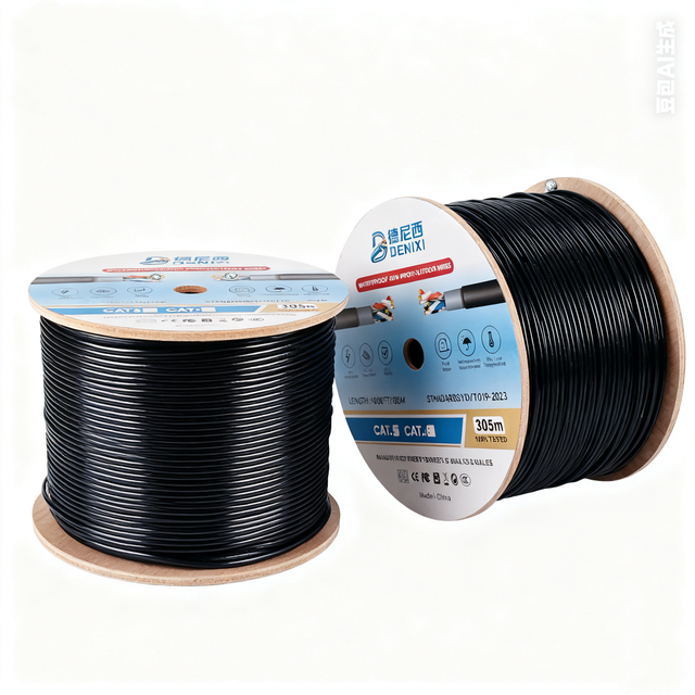 DENIXI High-speed 305M Outdoor Waterproof CAT6/CAT6A  CCA Local Area Network UTP FTP SFTP 24AWG Communication Ethernet Cable
