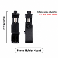 Support de téléphone réglable, pince de téléphone rotative pour trépied avec vis 1/4 pour diffusion en direct, vlogging, photographie