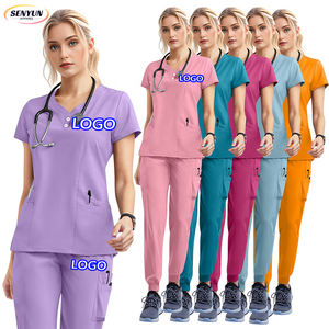Conjuntos de Uniformes Médicos para Mujer con Logo Personalizado, de Secado Rápido, Camisola y Pantalones Tipo Jogger para Hospital, Enfermería, Dental y Doctora - Product Image 1