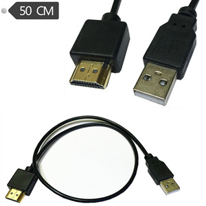 Cable adaptador HDMI de 50 cm, USB a HDMI, fuente de alimentación para portátil, material de PVC - Product Image 1
