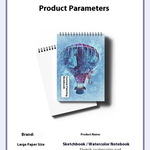 Bán buôn chuyên nghiệp cuốn sách vẽ 100 trang xoắn ốc phong cách màu nước cuốn sách phác thảo và thiết kế khác Chống Render - Product Image 5