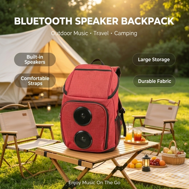 Women's Insulated Polyester Fashion Backpack for School College Outdoor Travel with Bluetooth Speaker