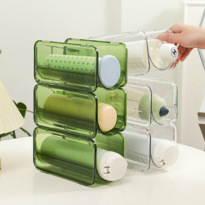 Desktop Stackable Dustproof Cup Holder Multi Layer Transparent Green And White <b>Storage</b> <b>Rack</b> For Thermos <b>Bottles</b> And - Product Image 1