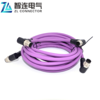 Connecteur M12 angulaire 5 broches femelle blindé torsadé IP67 250V 2A avec contacts en laiton pour câbles de modules de batteries automobiles