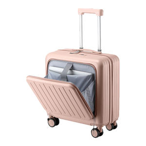 <span class=keywords><strong>Valise</strong></span> à roulettes ABS à ouverture frontale 18 pouces, petite <span class=keywords><strong>valise</strong></span> cabine sans frais de dépose, 20 pouces, multifonctionnelle avec serrure à combinaison pour voyage - Product Image 3
