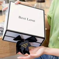 Boîte magnétique pliable pour perruques en papier, emballage de vêtements, boîte cadeau magnétique avec ruban, boîte magnétique d'emballage