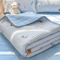 Couette d'hiver moderne écologique double couche en gaze matelassée imprimée, garnissage en coton, couverture fine pour la maison et l'hôtel, taille King