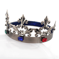 Vente en Gros Réglable Or Hommes Couronne Argent Gagnant Reine Garçon roi Diadème Couronnes