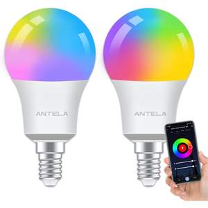 Ampoule LED intelligente Antela E14 8W alimentée par courant alternatif, Wifi, Alexa, dimmable, lumière blanche Rgb, A19 806Lm, équivalent 60W - Product Image 2