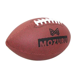 Pallone da Rugby gonfiabile su ordinazione di Football americano dei lacci sintetici del doppio Tuck di stile Pro di prezzi di fabbrica per la partita ufficiale