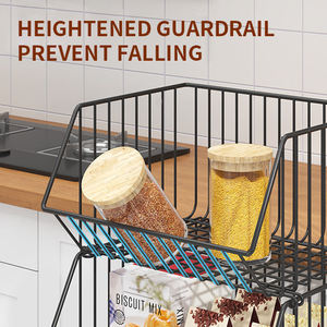 Estante de almacenamiento multicapa, 4 niveles, Cocina, Organización, frutero, contenedor - Product Image 4