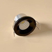 Mini spot LED encastrable 12V 24V 3W noir/argent pour cuisine de camping-car, caravane, armoire, comptoir, éclairage de plafond
