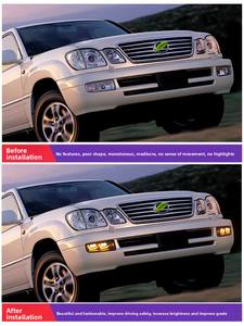 Nouveaux feux de jour 12V compatibles avec Lexus LX470 1998-2007, feux antibrouillard avant LED modifiés, clignotants séquentiels - Product Image 5